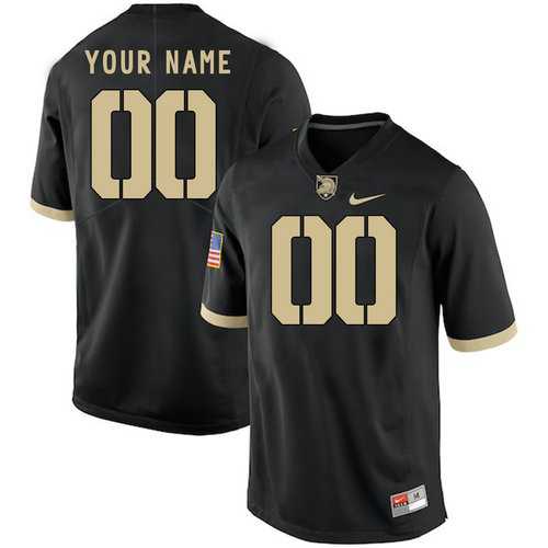 Mens Army Black Knights Black Customized College Jersey
